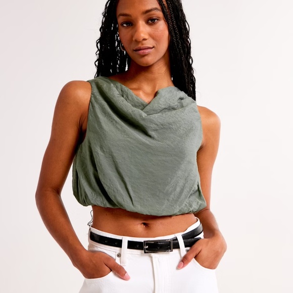 Crinkle Textured Cowl Neck Set Top NWT - Picture 2 of 2